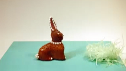 Chocolate animation: Santa Claus meets Easter bunny